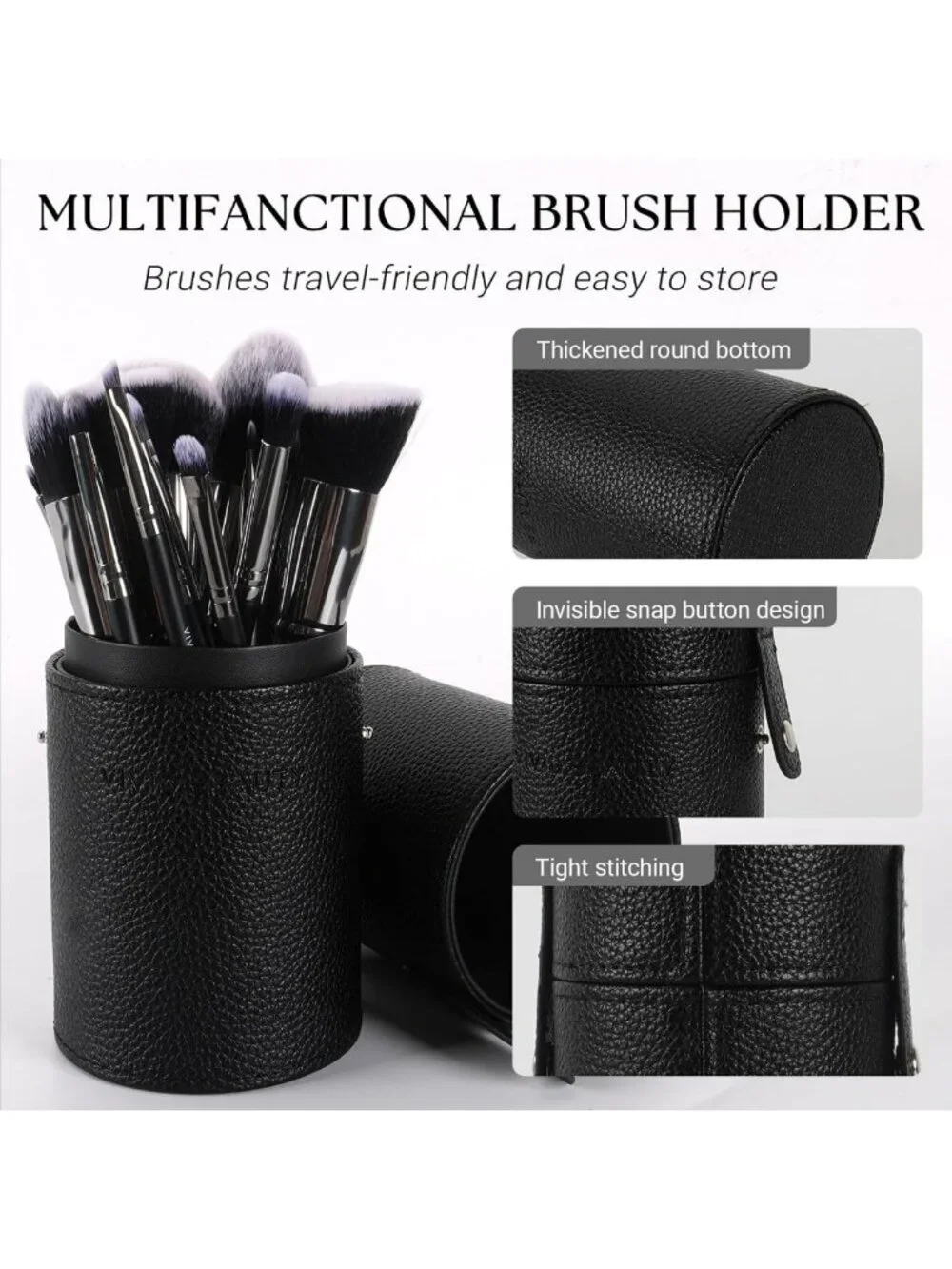 18-Piece Makeup Brush Set with Travel Case - Premium Blending, Foundation